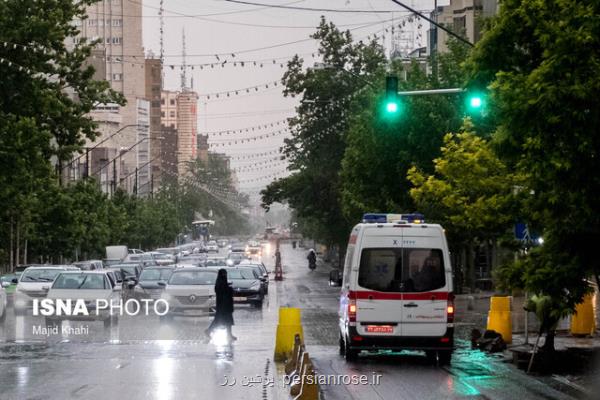 بارش باران و وزش باد شدید در پایتخت