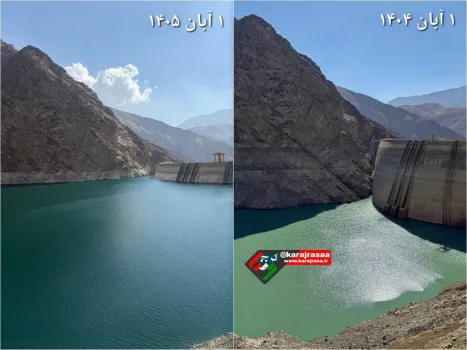 سد کرج به ذخیره ۷۰ درصد رسید
