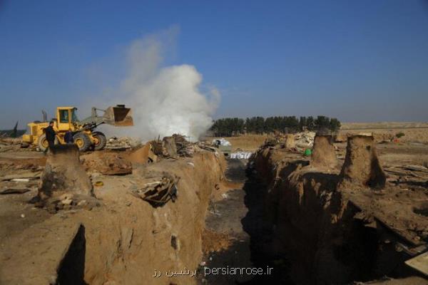 تخریب كوره های غیرمجاز تولید زغال در ملارد